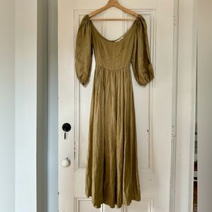 Kara Thoms Boutique Bellflower Dress Size Small Color Khaki